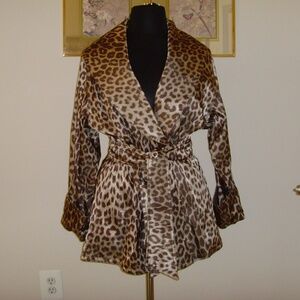 Leopard Print Rain Coat with Storage Bag